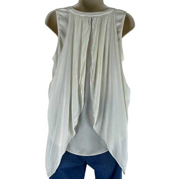 addison Revolve Cascade Hem Button Front Drapey Blouse Ivory Size S - Picture 7 of 9